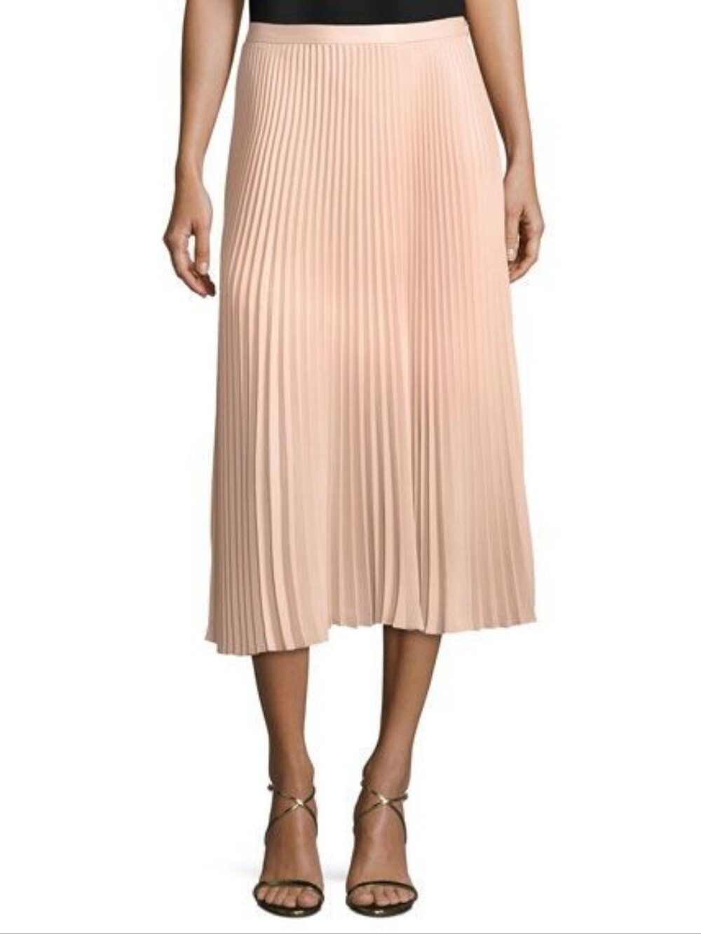 Club Monaco Pink Pleated Midi Skirt
